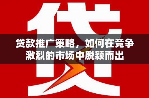 石龙贷款推广策略，如何在竞争激烈的市场中脱颖而出