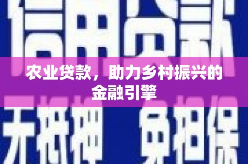 石龙农业贷款，助力乡村振兴的金融引擎