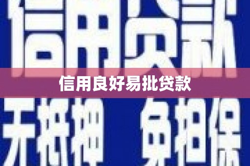 石龙信用良好易批贷款