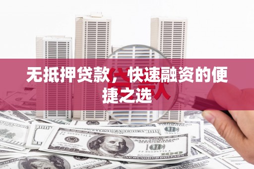 石龙无抵押贷款，快速融资的便捷之选
