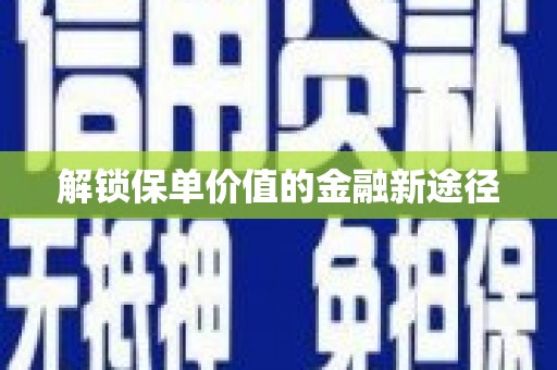石龙解锁保单价值的金融新途径