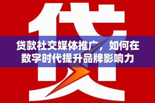 石龙贷款社交媒体推广，如何在数字时代提升品牌影响力