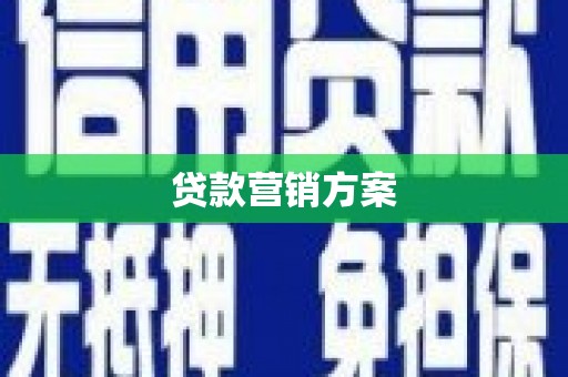 石龙贷款营销方案
