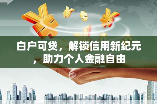 石龙白户可贷，解锁信用新纪元，助力个人金融自由