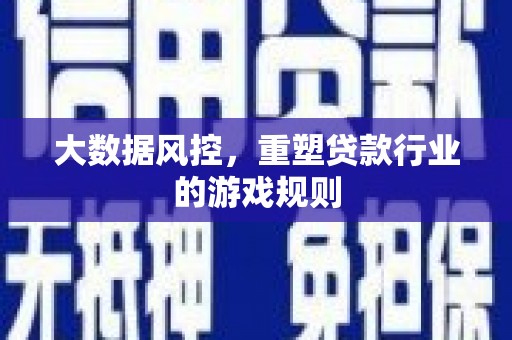 石龙大数据风控，重塑贷款行业的游戏规则