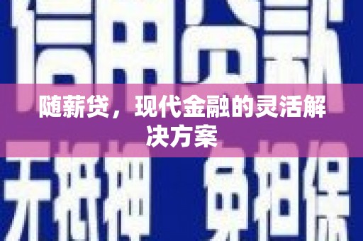 石龙随薪贷，现代金融的灵活解决方案