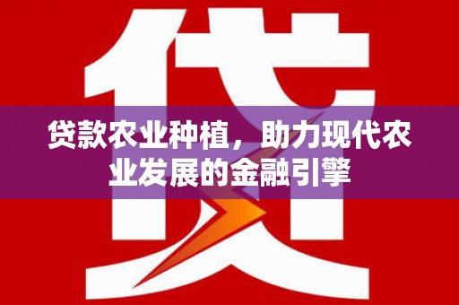 石龙贷款农业种植，助力现代农业发展的金融引擎