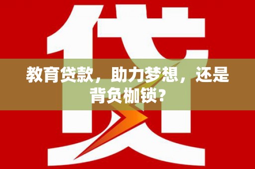 石龙教育贷款，助力梦想，还是背负枷锁？