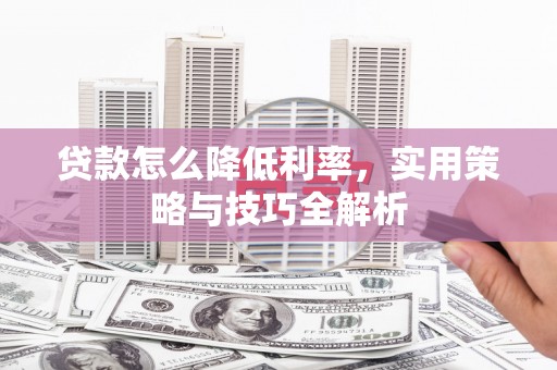 石龙贷款怎么降低利率，实用策略与技巧全解析