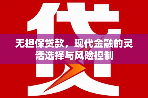 石龙无担保贷款，现代金融的灵活选择与风险控制