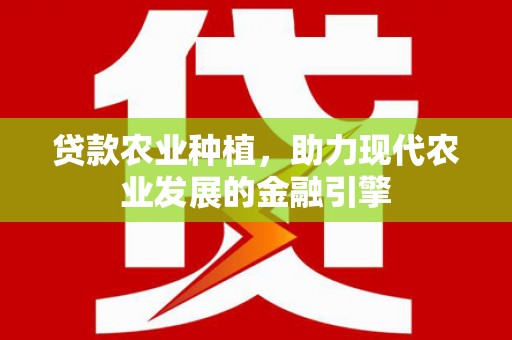 石龙贷款农业种植，助力现代农业发展的金融引擎