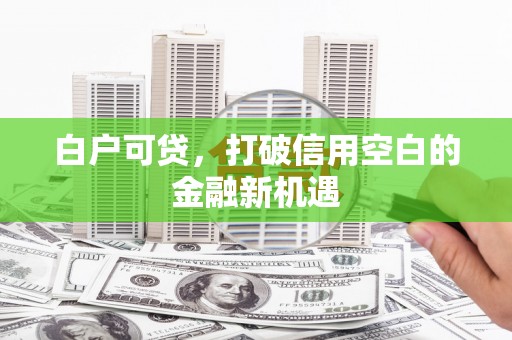 石龙白户可贷，打破信用空白的金融新机遇