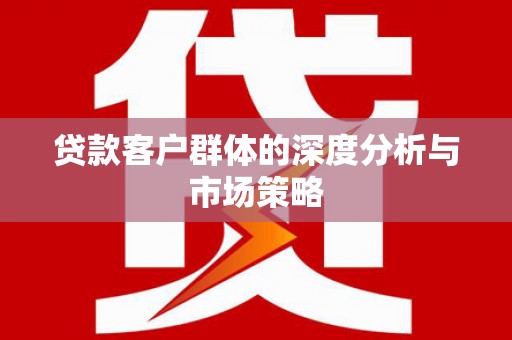石龙贷款客户群体的深度分析与市场策略