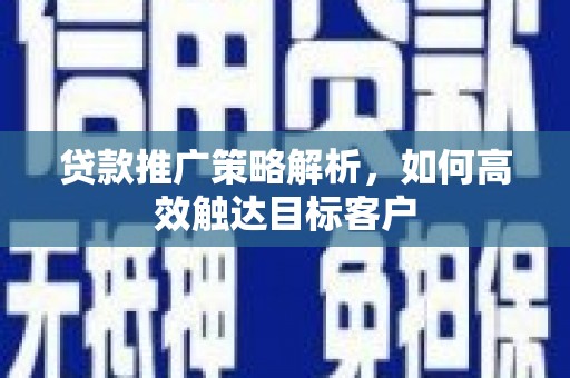 石龙贷款推广策略解析，如何高效触达目标客户