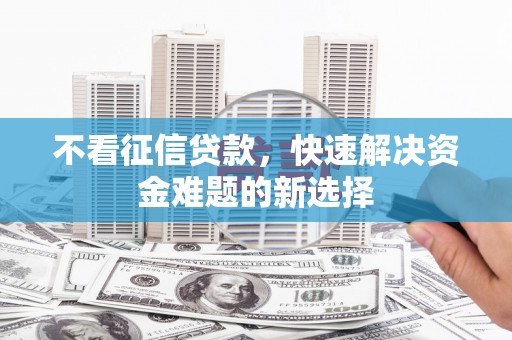 石龙不看征信贷款，快速解决资金难题的新选择
