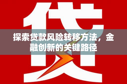 石龙探索贷款风险转移方法，金融创新的关键路径