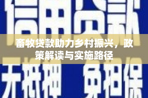 石龙畜牧贷款助力乡村振兴，政策解读与实施路径