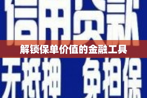 石龙解锁保单价值的金融工具